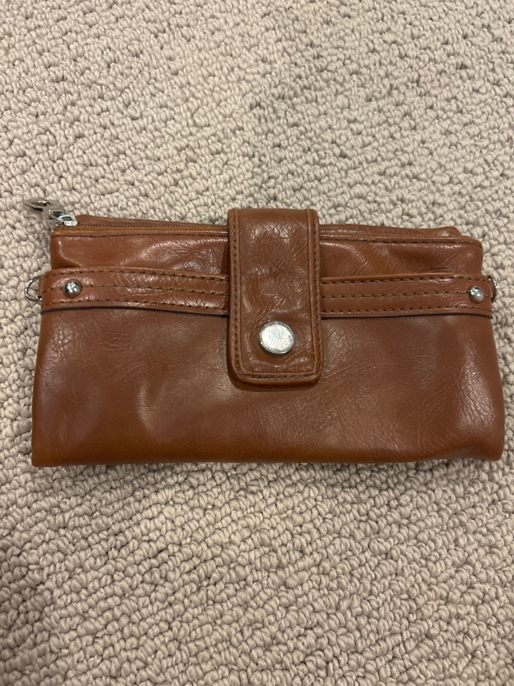 Brown faux leather wallet